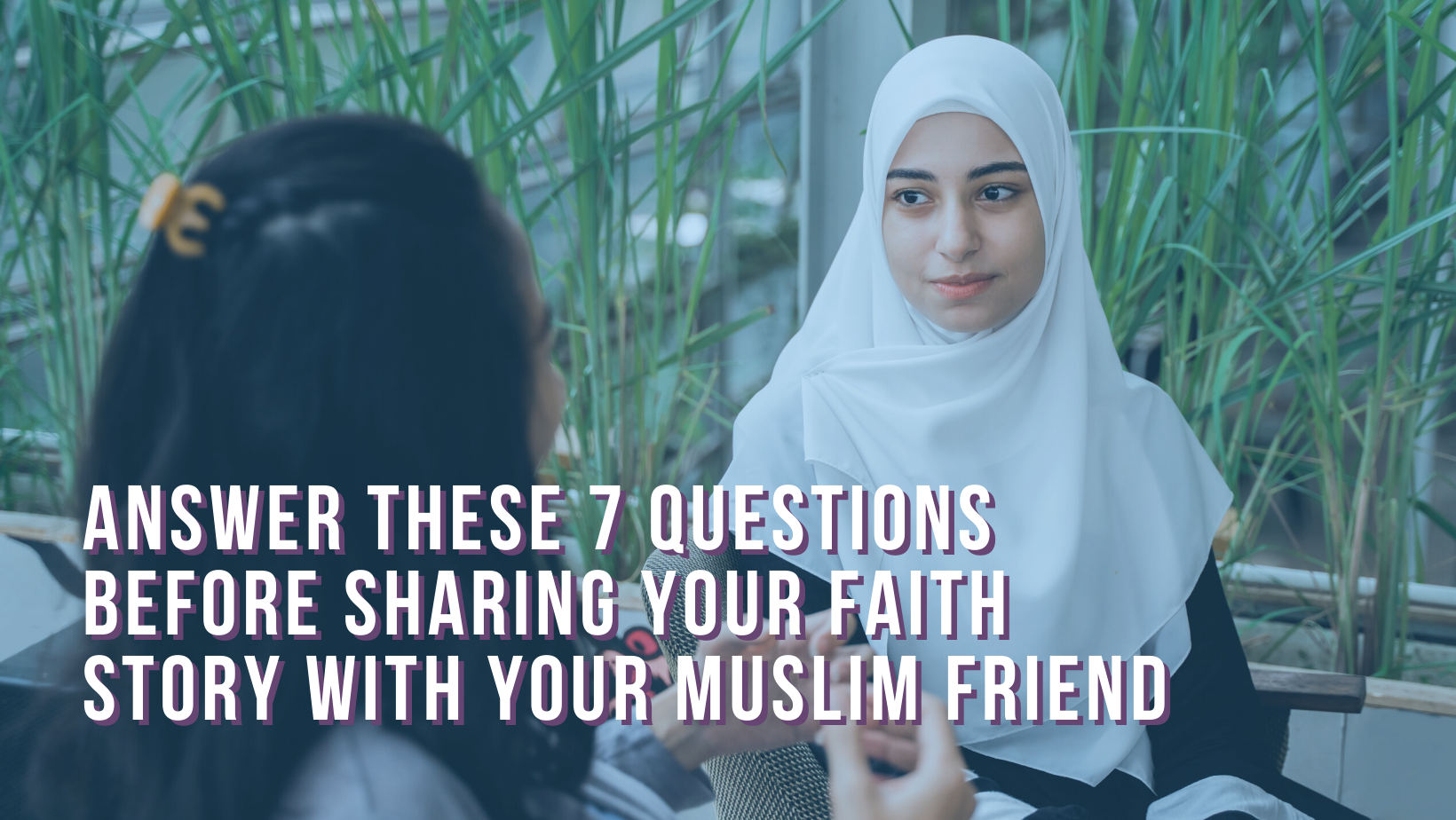 Muslim woman and friend talking