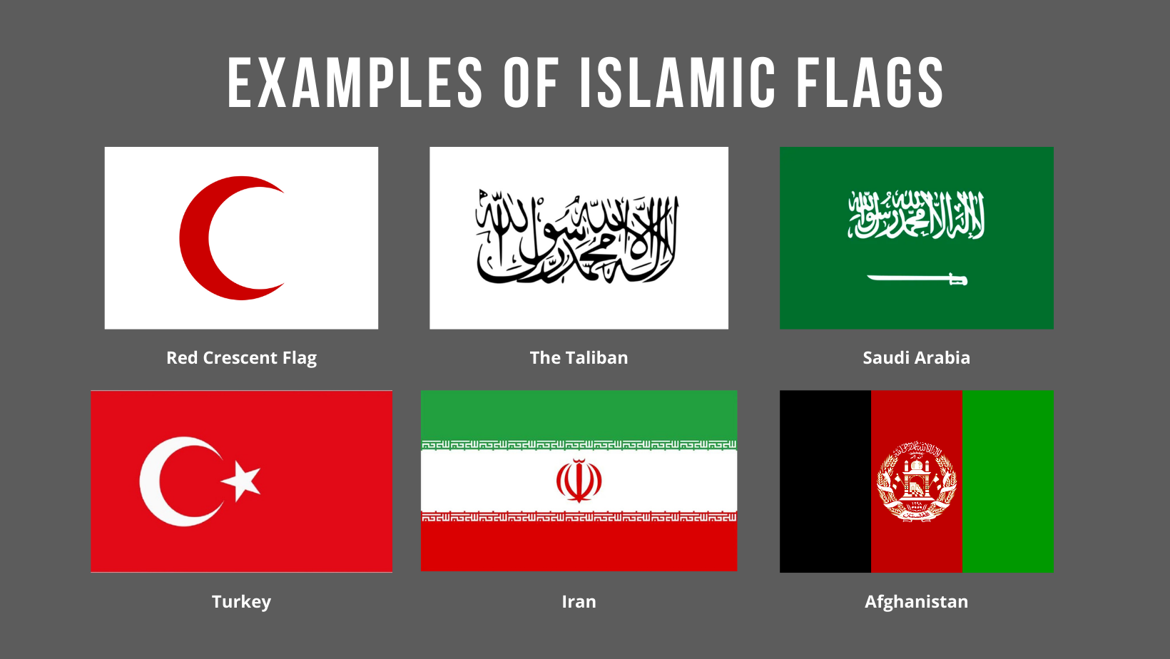 6 examples of flags with Islamic symbols